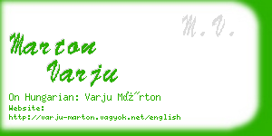 marton varju business card